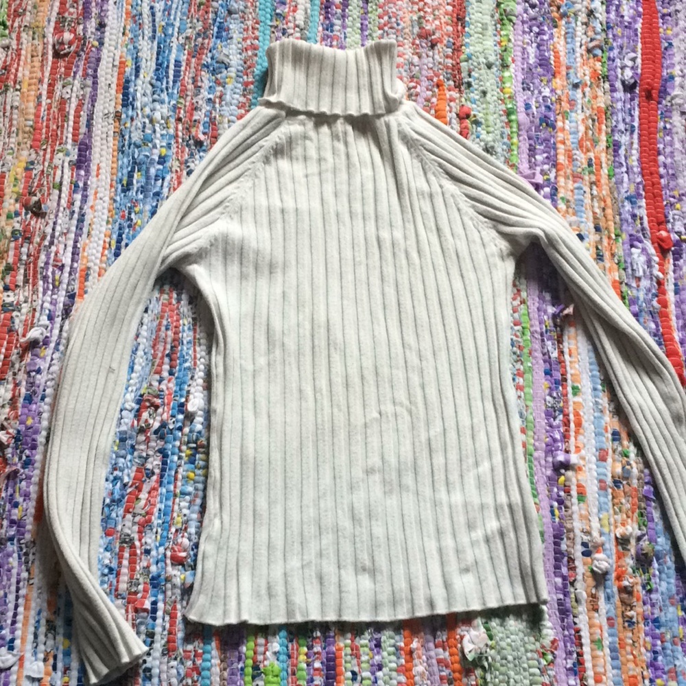 vintage tight white turtle neck